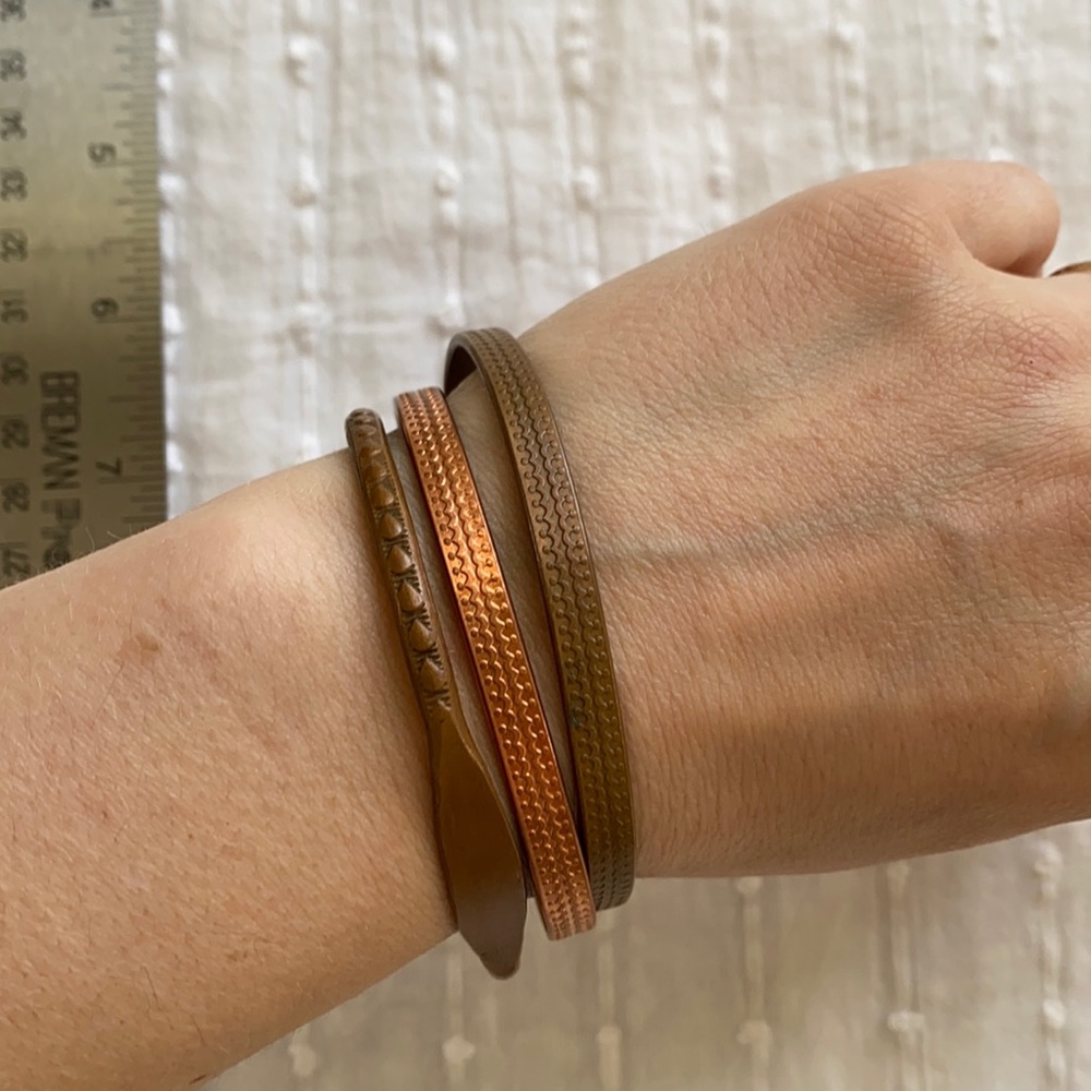 Copper metal cuff bracelets